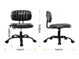 Artiss Armless Office Chair with Wheels, Ergonomic PU Leather Office Desk Chair, Height Adjustable OCHAIR-M-1142-PU-BK