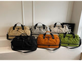 Beige and Black Large Capacity Travel Bag with Wet/Dry Separation - Canvas Polyester, Lightweight V888-ELOSUNG32657