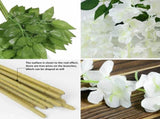 12 Pcs Artificial Wisteria Pure White Exquisite Simulated Wisteria Decoration for Weddings Outdoor V1294-YM0512-3115220116211