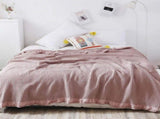 Cotton Waffle Blanket - Dark Pink Textured Throw 200x230cm for Sofa, Office and Travel Use V888-ELOSUNG54959-12