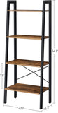 Rustic brown and black steel Metal Frame 4 Tier bookshelf V178-11055