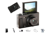 5K Digital Camera 18X Zoom Flip Screen Shoot Camera 64GB Memory Card-Black V1263-JX-7685