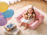 Keezi Kids 2-in-1 Fold Out Sofa Bed with Removable Washable Cover, Carry Handle, Storage Pocket, KID-SOFA-SGL-COMP-PK
