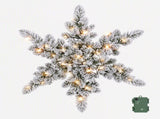 Jingle Jollys 60cm Flocked Snowflake Christmas Wreath Garland Pre-Lit 40 LED Light Decor XM-WRE-SNFL-2FT-LED