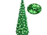 Xmas Tree PVC Star Glitter Festive Foldable Xmas Tree Figurine Decoration for Home Hotel Green V1294-YM0901-3115240111912