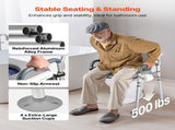 Bedside Commode Chair, 227 kg Capacity, 4-in-1 Portable Toilet and Raised Toilet with Padded V952-WLKBSLRZD500Y4MTK001V0