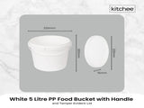 Kitchee Bulk 10x 5L Plastic Buckets Lids - Empty White With Handle Large Pail V238-SUPDZ-21934187380816
