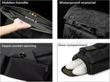 Black Large Capacity Waterproof Tote Bag - Convertible Crossbody Messenger for Gym, Travel & Work V888-ELOSUNG38251