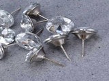 100 Pieces Crystal Upholstery Nails for Sofa, Decorative Tacks and Buttons Set for Furniture V1366-AZ2-W-21482
