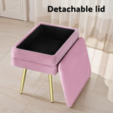Artiss Ottoman Storage Foot Stool Vanity Velvet Pink FS-B-ST02-VEL-PK