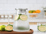 JWDX Glass and Bottleance, 52 Oz Glass Pitcher with Stainless Lid Water Carafe with Handle V1189-LWWAL-20260325-01977