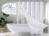Waffle Fabric Shower Curtain with Liner and Hooks Set Bathroom Curtain for Home Hotel 72 X 72in V1294-YM0901-YM888YBTMSY04V24W0001