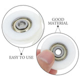 12Pcs Sliding Door Wheel Set White PA6 For Mechanical Hardwares And Corrosion Resistance V1369-AZ3-W-17315