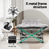 Artiss Folding Bed With Mattress Heavy Duty Grey 185CM FOLD-71-MAT-GY