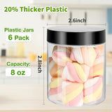 6Pcs Moisture-proof Storage with Sealed Lids,QZS Empty Plastic Containers,Round Refillable Food V1189-WXFWAL-20260319-00139