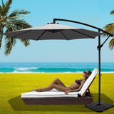 Instahut Umbrella Outdoor Umbrellas Cantilever Sun Stand UV Garden Base Grey 3M UMB-BAN-50N-COM-GR