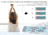 Upgraded 3D Wireless Remote Digital RGB LED Alarm Clock USB Powered Time/Temperature/Date Display V1294-YM0901-H26529W