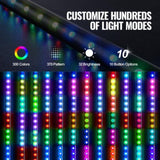 2 PCS 3 FT Whip Light, APP & RF Remote Control Led Whip Light, Waterproof RGB Chasing Lighted Whips V952-NBKJPPTDZ3YC08D12V9