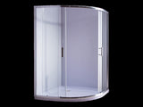 100 x 100cm Rounded Sliding 6mm Curved Shower Screen with Base in Chrome V63-830041