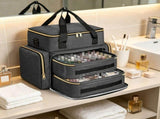 Nail Polish Organizer Case, Gel Polish Travel Case Bag with 2 Removable Pouches, Gel Nail Kit Bag V1366-AZ2-W-23606