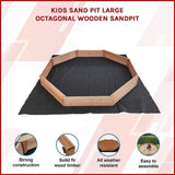 Kids Sand Pit Large Octagonal Wooden Sandpit V63-840461