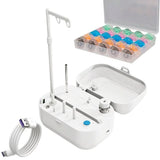 Desktop Bobbin Winder for Sewing Projects, Auto Stop Thread Winding Helper with Stable Base, Upright V1366-AZ2-W-16909