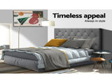 Artiss Bed Head Headboard King Single Size Fabric - CAPPI Grey BFRAME-H-CAPPI-KS-GY