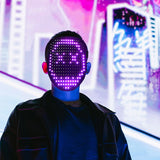 LED Mask with Gesture Sensing, Light-Up Transforming Face Cover for Halloween, Christmas, Cosplay & V1192-AZ-W-3970