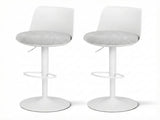 Artiss 2x Bar Stools Kitchen Swivel Gas Lift Counter Dining Chair Curved White BA-BB-8097C-WHX2
