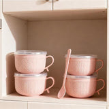 New Set of 25-Oz Mug Meals W/Lid-Its, Meal Mugs Set with Lids for Coffee Soups and Stews, Round V1366-AZ2-W-11471