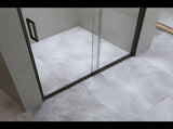 170-185cm Adjustable Wall to Wall Sliding Glass Shower Door in Black V63-847211