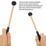 HOOWIFFY Drum Mallets Wooden Rubber 2 Pairs 8.7x1in V1189-WXFWAL-20260326-02425