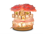 Pink Rose LED Crystal Flower Table Lamp - USB Rechargeable Touch Control Night Light V888-ELOSUNG22953