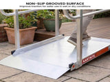Kartrite 3ft Aluminium Wheelchair Ramp w/ Handrails 380kg Capacity 93.5cm Width WCR-01H-3FT-094-WHD