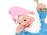 Gnome Figurine Resin Vivid Funny Realistic Climbing Gnome Statue for Home Garden Courtyard Blue V1294-YM0901-3111250053712
