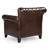 STUDDED LEATHER ARM CHAIR V742-M10368