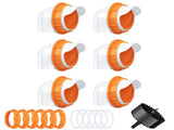 Chicken Feeder No Waste 6 Ports Automatic Poultry Feeder with 6Pcs Stopper & 1 Hole Saw, V1370-AZ4-04936