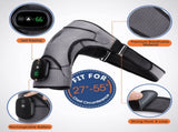 Gray Rechargeable Heated Shoulder Massager with LED Display - Adjustable Compression Wrap for Pain V888-ELOSUNG15100