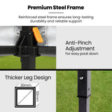 RED TRACK 3x3m Premium Pop Up Gazebo Marquee, Patented Steel Cable Canopy Support System, Wheeled V219-OTDGZWRT33WB
