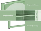 Artiss 2x Buffet Sideboard Cabinet ELMA Cupboard Storage Mesh Doors Metal Green AI-SIDE-M-04-GN-ABX2