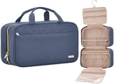 Dark Blue Large Capacity Hanging Toiletry Bag for Women - Checked Pattern V888-ELOSUNG39465