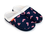 ARCHLINE Orthotic Slippers Slip On Scuffs Pain Relief Moccasins - Navy with Hearts - EUR 38 V563-AS302-38