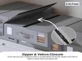 4x Kitchee Foldable Bed Sheet Storage Box - Linen and Closet Organiser Grey V238-SUPDZ-41188839948368