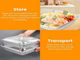 40 Pack 8x8 Inch Aluminum Pans with Clear Plastic - Square Baking Cake Pans - Foil Pans with V1258-DP02-WO-86