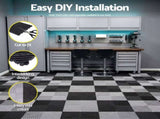 Giantz 20PCS Garage Floor Tiles Interlocking Drainage Non-Slip Tiles Heavy Duty for Workshop Black GFT-40X40-20P-BK