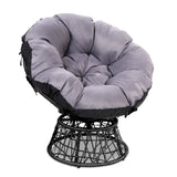 Gardeon Outdoor Chairs Outdoor Furniture Papasan Chair Wicker Patio Garden Black ODF-PAPASAN-CH-BK