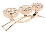 Crystal Candle Holder 3 Heads Windproof European Style Stable Durable Gold Candle Holder for Wedding V1294-YM0706-3115230084811