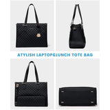Stylish Quilted Laptop & Lunch Tote Bag , Water-Resistant with Insulated Compartment & Clutch V888-ELOSUNG25755