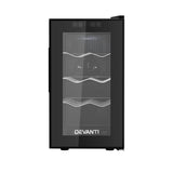 Devanti Wine Fridge Cooler 8 Bottles WC-C-8B-BK