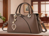White Tote Bag Women'S Handbag Leaf Charm Bag Stylish Women'S Bag Designer Tote - Black - Size V1347-945-04108-BLK-26-13-18